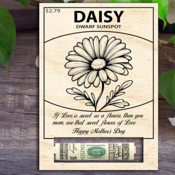 Intra απο ξύλο plywood  Χρώμα wenge 3mm-4mm πάχος - Κάτοχος χρημάτων για την Ημέρα της Μητέρας Daisy Δίασταση 30x20 cm INTRAFABR-29678280 - Image 1