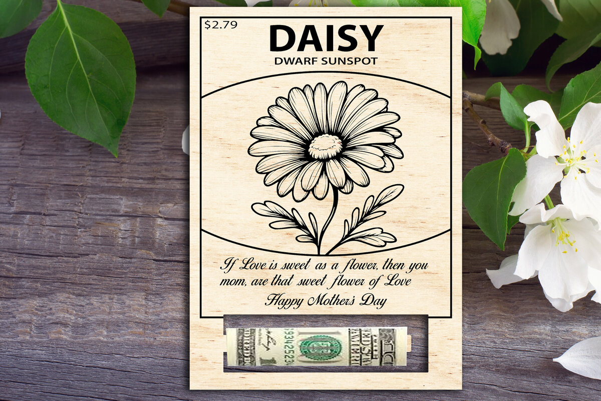 Intra απο ξύλο plywood  Χρώμα wenge 3mm-4mm πάχος - Κάτοχος χρημάτων για την Ημέρα της Μητέρας Daisy Δίασταση 30x20 cm INTRAFABR-29678280