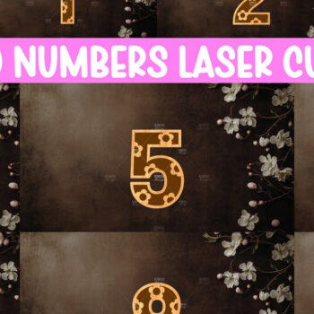 Intra απο ξύλο plywood  Χρώμα wenge 3mm-4mm πάχος - Daisy Numbers 0-9 , Διακόσμηση σπιτιού Δίασταση 20x20 cm INTRAFABR-28082097 - Image 1