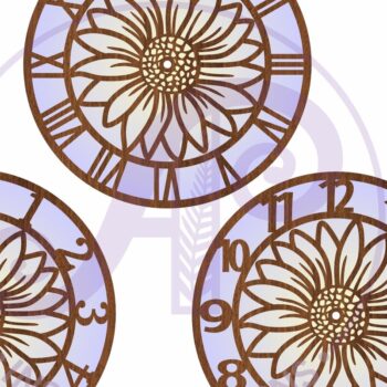 Intra απο ξύλο plywood  Χρώμα wenge 3mm-4mm πάχος - με λέιζερ ρολόι τοίχου Daisy, Δίασταση 30x20 cm INTRAFABR-75318899 - Image 4