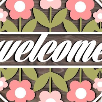 Intra απο ξύλο plywood Χρώμα wenge 3mm-4mm πάχος - Daisy Welcome Door Hanger Δίασταση 20x20 cm INTRAFABR-105135223 - Image 2