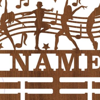 Intra απο ξύλο plywood  Χρώμα wenge 3mm-4mm πάχος - Χορός Γυναικείο Όνομα Κάτοχος Μεταλλίου Laser Δίασταση 30x20 cm INTRAFABR-29977884 - Image 2