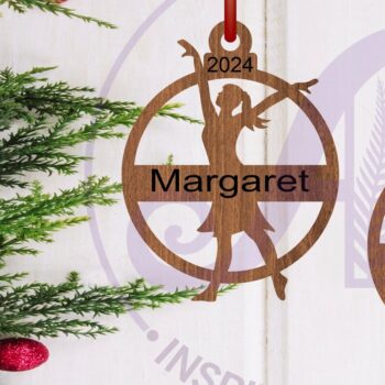 Intra απο ξύλο plywood  Χρώμα wenge 3mm-4mm πάχος - Χριστουγεννιάτικο στολίδι χορεύτρια Δίασταση 6x6 cm INTRAFABR-24533050 - Image 1