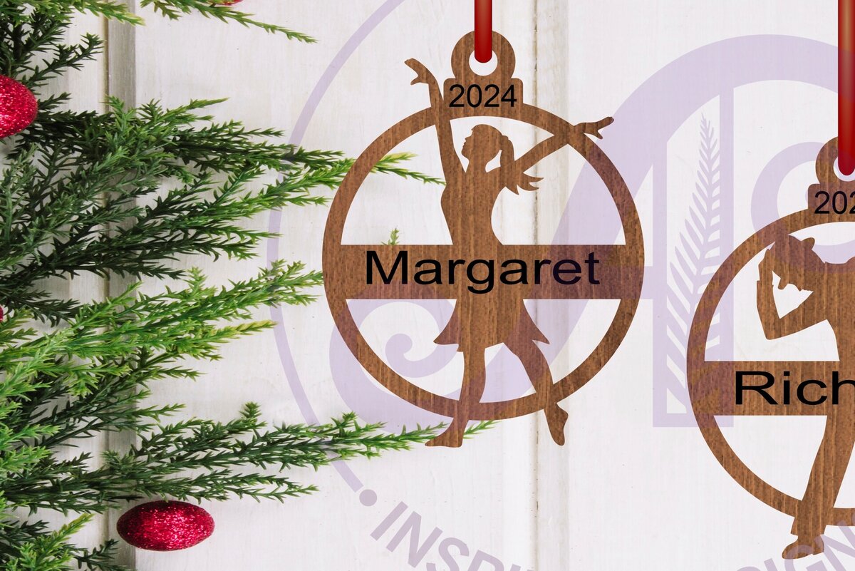 Intra απο ξύλο plywood  Χρώμα wenge 3mm-4mm πάχος - Χριστουγεννιάτικο στολίδι χορεύτρια Δίασταση 6x6 cm INTRAFABR-24533050