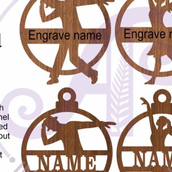 Intra απο ξύλο plywood  Χρώμα wenge 3mm-4mm πάχος - Χριστουγεννιάτικο στολίδι χορεύτρια Δίασταση 6x6 cm INTRAFABR-24533050 - Image 3