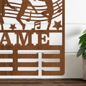 Intra απο ξύλο plywood  Χρώμα wenge 3mm-4mm πάχος - Dancers Male Medal Holder Name Laser Δίασταση 30x20 cm INTRAFABR-114158368 - Image 1