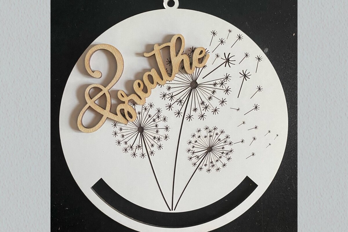 Intra απο ξύλο plywood  Χρώμα wenge 3mm-4mm πάχος - Dandelion Breathe Macrame Laser Δίασταση 30x20 cm INTRAFABR-67481979