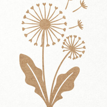 Intra απο ξύλο plywood  Χρώμα wenge 3mm-4mm πάχος - Dandelion Flower , Χαρτί & Δίασταση 30x20 cm INTRAFABR-123818112 - Image 1