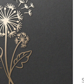 Intra απο ξύλο plywood  Χρώμα wenge 3mm-4mm πάχος - Dandelion Flower , Χαρτί & Δίασταση 30x20 cm INTRAFABR-103063849 - Image 1