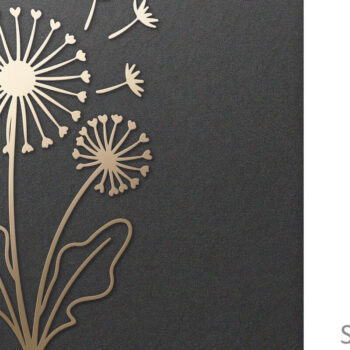 Intra απο ξύλο plywood  Χρώμα wenge 3mm-4mm πάχος - Dandelion Flower , Χαρτί & Δίασταση 30x20 cm INTRAFABR-103063908 - Image 1