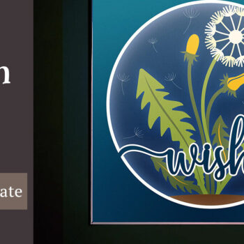 Intra απο ξύλο plywood  Χρώμα wenge 3mm-4mm πάχος - Κουτί σκιών Dandelion Wish Flower Δίασταση 20x20 cm INTRAFABR-97709469 - Image 2