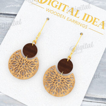 Intra απο ξύλο plywood Χρώμα wenge 3mm-4mm πάχος - Κρεμαστά σκουλαρίκια Πακέτο κοπής με λέιζερ Δίασταση 3x3 cm INTRAFABR-98041705 - Image 8