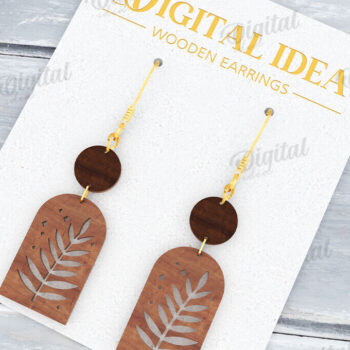 Intra απο ξύλο plywood  Χρώμα wenge 3mm-4mm πάχος - Κρεμαστά σκουλαρίκια με λέιζερ Δίασταση 3x3 cm INTRAFABR-97666387 - Image 1