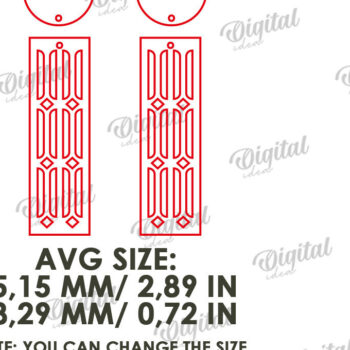 Intra απο ξύλο plywood  Χρώμα wenge 3mm-4mm πάχος - Κρεμαστά σκουλαρίκια με λέιζερ Δίασταση 3x3 cm INTRAFABR-120360101 - Image 2