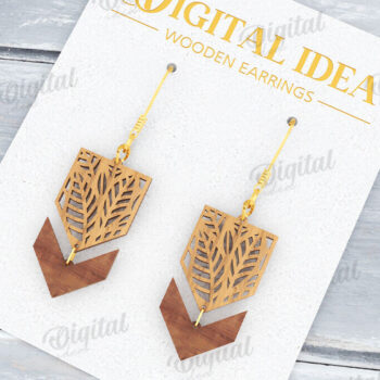 Intra απο ξύλο plywood  Χρώμα wenge 3mm-4mm πάχος - Κρεμαστά σκουλαρίκια με λέιζερ Δίασταση 3x3 cm INTRAFABR-89885150 - Image 1