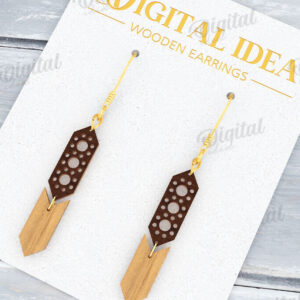 Intra απο ξύλο plywood  Χρώμα wenge 3mm-4mm πάχος - Κρεμαστά σκουλαρίκια με λέιζερ Δίασταση 3x3 cm INTRAFABR-89883733