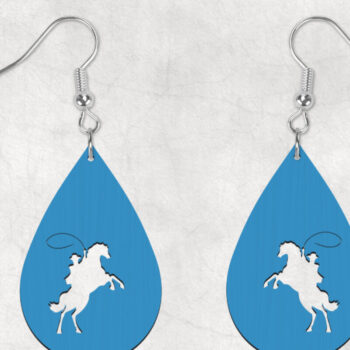 Intra απο ξύλο plywood  Χρώμα wenge 3mm-4mm πάχος - Σκουλαρίκια Dangle Horse Boho Δίασταση 3x3 cm INTRAFABR-120055753 - Image 1