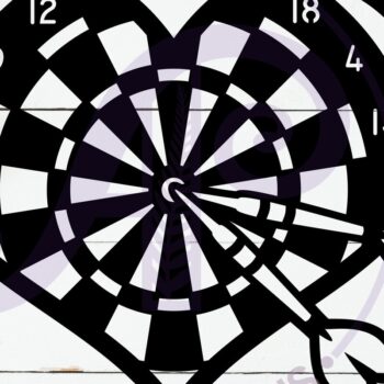 Intra απο ξύλο plywood  Χρώμα wenge 3mm-4mm πάχος - Πινακίδα τοίχου Heart Board Dart, Laser Δίασταση 20x20 cm INTRAFABR-112684020 - Image 2