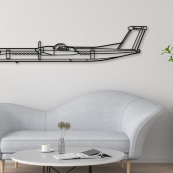 Intra απο ξύλο plywood  Χρώμα wenge 3mm-4mm πάχος - Dash Q400 Kaser Cut Aircraft Silhouette Δίασταση 20x20 cm INTRAFABR-112683693 - Image 1