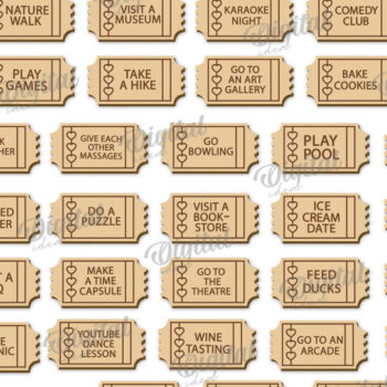 Intra απο ξύλο plywood  Χρώμα wenge 3mm-4mm πάχος - Date Night Box & Tokens Bundle Δίασταση 30x20 cm INTRAFABR-112683707 - Image 3