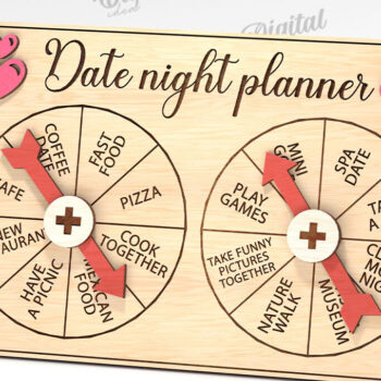 Intra απο ξύλο plywood Χρώμα wenge 3mm-4mm πάχος - Date Night Spinner Planner Δίασταση 30x20 cm INTRAFABR-114807832 - Image 1