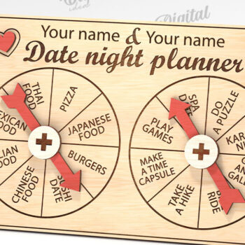 Intra απο ξύλο plywood Χρώμα wenge 3mm-4mm πάχος - Date Night Spinner Planner Δίασταση 30x20 cm INTRAFABR-114807909 - Image 1