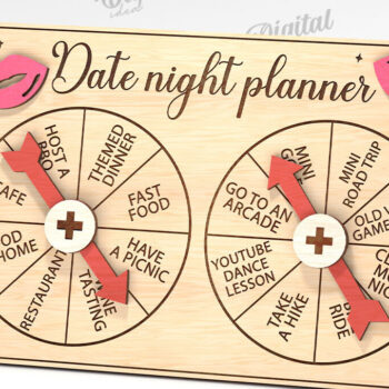 Intra απο ξύλο plywood Χρώμα wenge 3mm-4mm πάχος - Date Night Spinner Planner Δίασταση 30x20 cm INTRAFABR-114807959 - Image 1