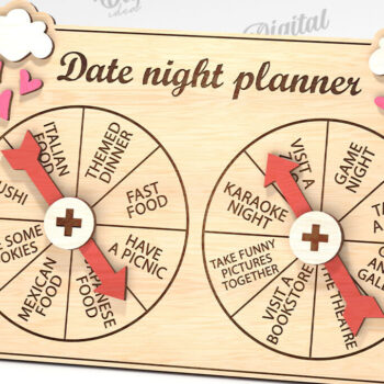 Intra απο ξύλο plywood Χρώμα wenge 3mm-4mm πάχος - Date Night Spinner Planner Δίασταση 30x20 cm INTRAFABR-114808009 - Image 1