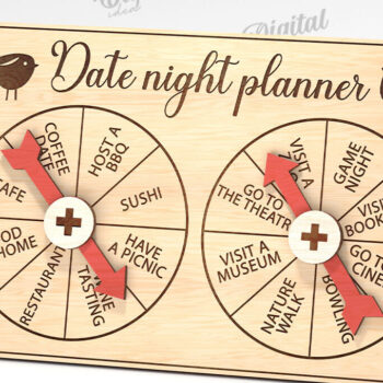 Intra απο ξύλο plywood Χρώμα wenge 3mm-4mm πάχος - Date Night Spinner Planner Δίασταση 30x20 cm INTRAFABR-114808022 - Image 1