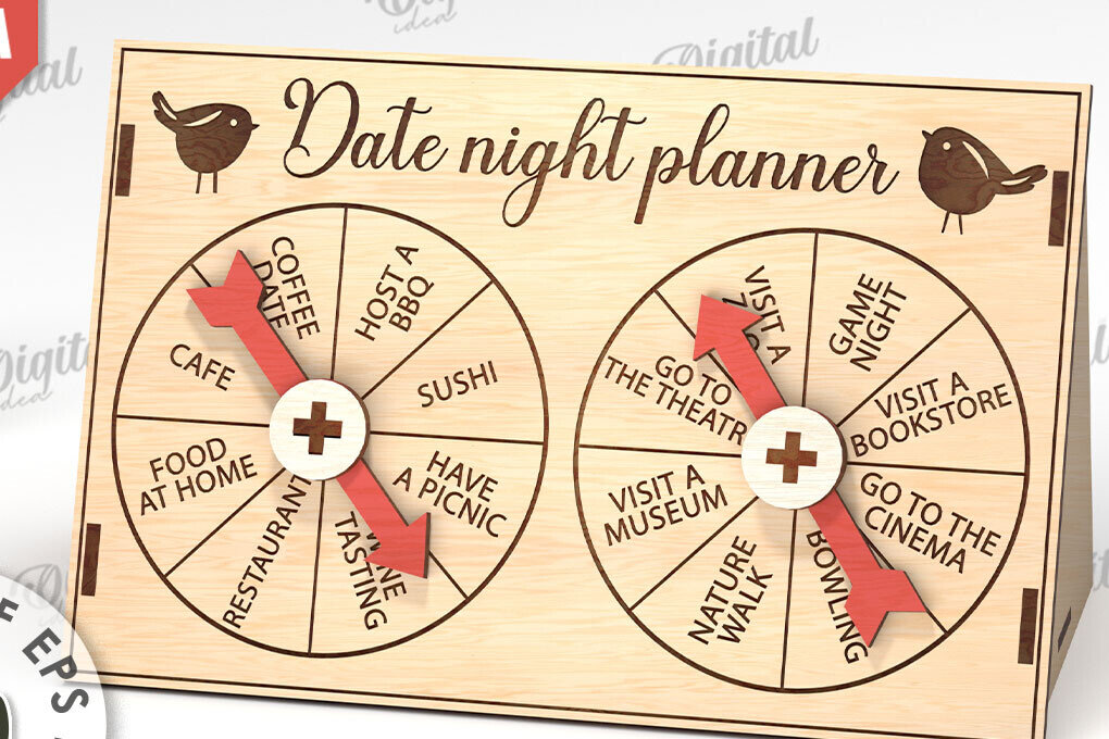 Intra απο ξύλο plywood  Χρώμα wenge 3mm-4mm πάχος - Date Night Spinner Planner Δίασταση 30x20 cm INTRAFABR-114808022