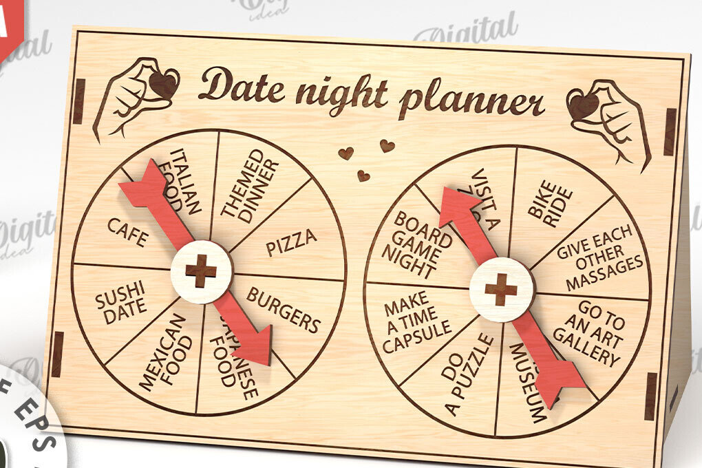 Intra απο ξύλο plywood  Χρώμα wenge 3mm-4mm πάχος - Date Night Spinner Planner Δίασταση 30x20 cm INTRAFABR-72732371