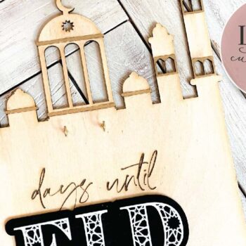 Intra απο ξύλο plywood  Χρώμα wenge 3mm-4mm πάχος - Σημάδι Day Μέχρι Eid , Eid Countdown Δίασταση 30x20 cm INTRAFABR-102200921 - Image 4