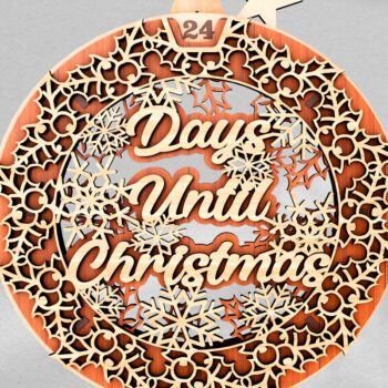 Intra απο ξύλο plywood Χρώμα wenge 3mm-4mm πάχος - Days Under Christmas Advent στεφάνι Δίασταση 13x9 cm INTRAFABR-102463562 - Image 1