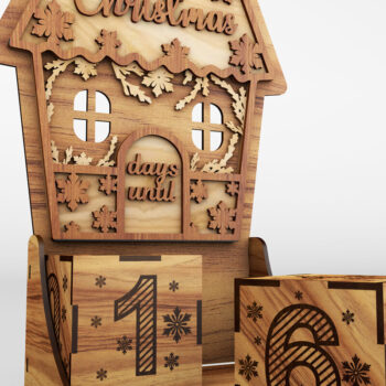 Intra απο ξύλο plywood Χρώμα wenge 3mm-4mm πάχος - Πρότυπο αντίστροφης μέτρησης ημερών μέχρι τα Χριστούγεννα Δίασταση 15x8 cm INTRAFABR-97714915 - Image 4