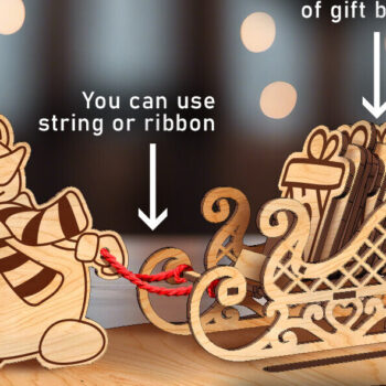 Intra απο ξύλο plywood Χρώμα wenge 3mm-4mm πάχος - Μέρες μέχρι τα Χριστούγεννα | Snowman & Sled Δίασταση 15x15 cm INTRAFABR-65275080 - Image 2