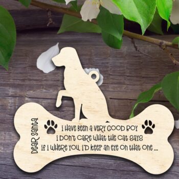 Intra απο ξύλο plywood  Χρώμα wenge 3mm-4mm πάχος - Αγαπητέ Χριστουγεννιάτικο στολίδι για σκύλους Βασίλη V2 Δίασταση 6x6 cm INTRAFABR-42266658 - Image 1