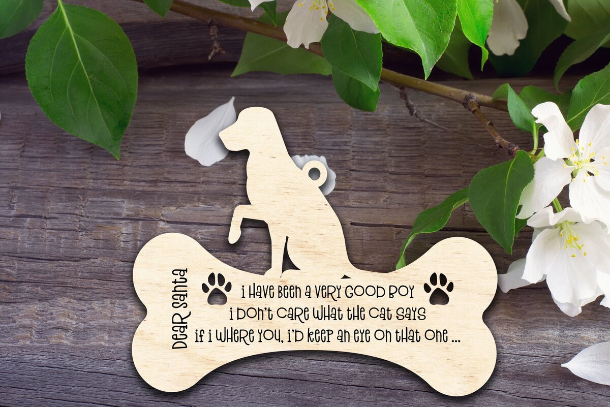 Intra απο ξύλο plywood  Χρώμα wenge 3mm-4mm πάχος - Αγαπητέ Χριστουγεννιάτικο στολίδι για σκύλους Βασίλη V2 Δίασταση 6x6 cm INTRAFABR-42266658