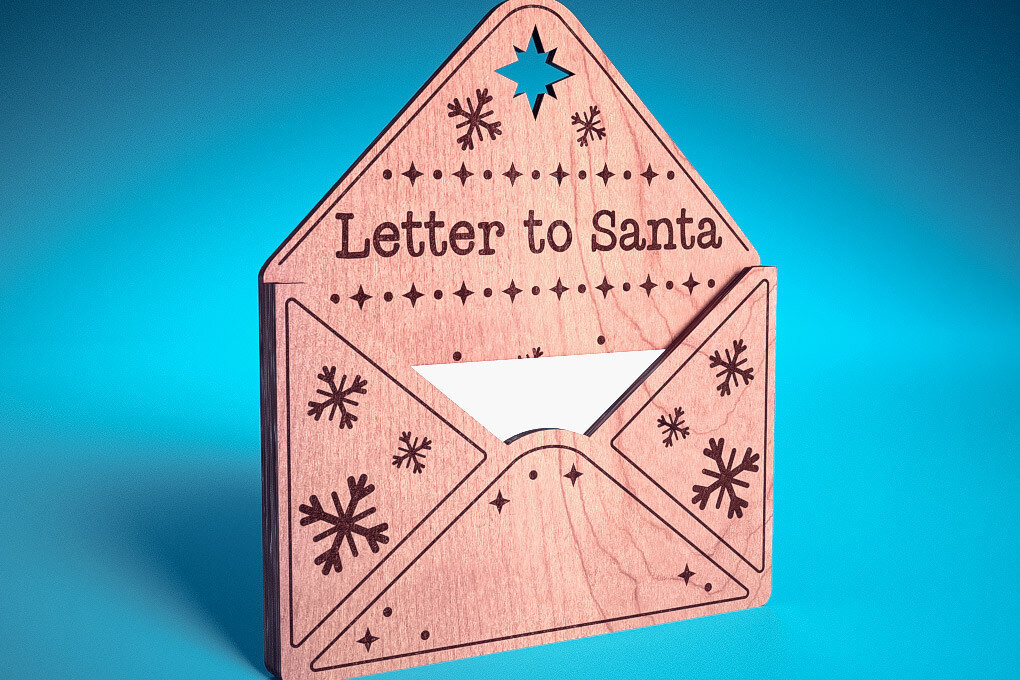 Intra απο ξύλο plywood  Χρώμα wenge 3mm-4mm πάχος - Dear Santa Ornament | Δίασταση 6x6 cm INTRAFABR-80380307