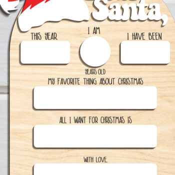 Intra απο ξύλο plywood  Χρώμα wenge 3mm-4mm πάχος - Αγαπητέ Santa Sign File Δίασταση 30x20 cm INTRAFABR-60340254 - Image 1