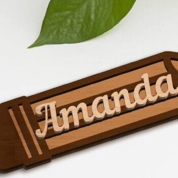 Intra απο ξύλο plywood 3mm-4mm πάχος - Πρότυπο κοπής λέιζερ με μολύβι διακόσμησης Δίασταση 3x6 cm INTRAFABR-95369702 - Image 3