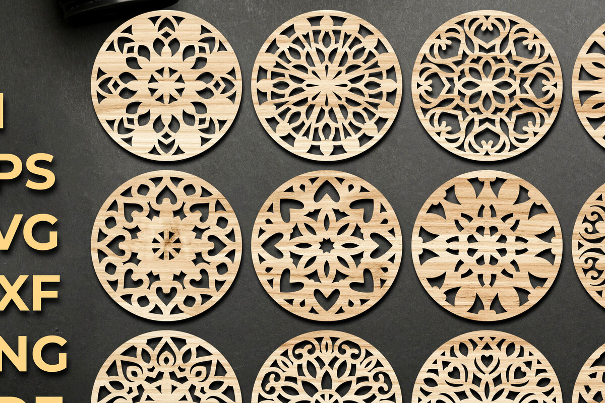 Intra απο ξύλο plywood  Χρώμα wenge 3mm-4mm πάχος - Ξύλινα σουβέρ κομμένα με λέιζερ στυλ Δίασταση 30x20 cm INTRAFABR-100436355