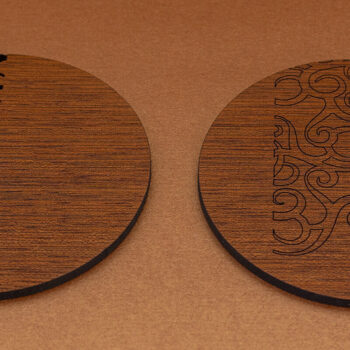 Intra απο ξύλο plywood  Χρώμα wenge 3mm-4mm πάχος - Διακοσμημένο σουβέρ για κόφτη λέιζερ Δίασταση 30x20 cm INTRAFABR-100436418 - Image 3