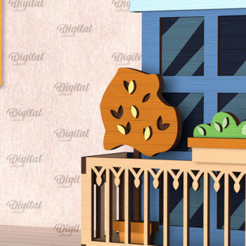 Intra απο ξύλο plywood  Χρώμα wenge 3mm-4mm πάχος - Διακοσμητικό Μπαλκόνι με Φυτά Κοπή Laser Δίασταση 30x20 cm INTRAFABR-32848536 - Image 1