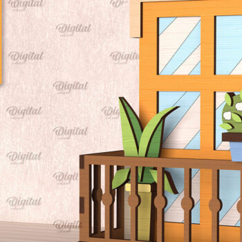 Intra απο ξύλο plywood  Χρώμα wenge 3mm-4mm πάχος - Διακοσμητικό Μπαλκόνι με Φυτά Κοπή Laser Δίασταση 30x20 cm INTRAFABR-65275263 - Image 1