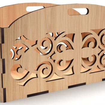 Intra απο ξύλο plywood  Χρώμα wenge 3mm-4mm πάχος - Διακοσμητικό κουτί Ξύλινος Δίσκος 03 κομμένος με λέιζερ Δίασταση 15x15 cm INTRAFABR-111375914 - Image 4