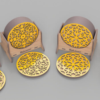 Intra απο ξύλο plywood  Χρώμα wenge 3mm-4mm πάχος - Διακοσμητικό κουτί σουβέρ κοπής με λέιζερ Δίασταση 90x90 cm INTRAFABR-114973066 - Image 2