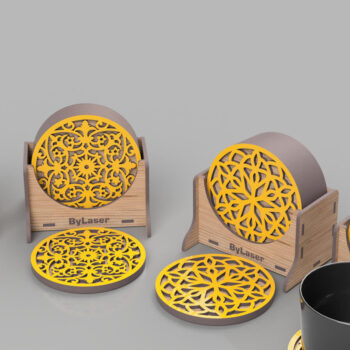 Intra απο ξύλο plywood  Χρώμα wenge 3mm-4mm πάχος - Διακοσμητικό κουτί σουβέρ κοπής με λέιζερ Δίασταση 90x90 cm INTRAFABR-114973066 - Image 3