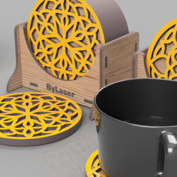 Intra απο ξύλο plywood  Χρώμα wenge 3mm-4mm πάχος - Διακοσμητικό κουτί σουβέρ κοπής με λέιζερ Δίασταση 90x90 cm INTRAFABR-114973066 - Image 4