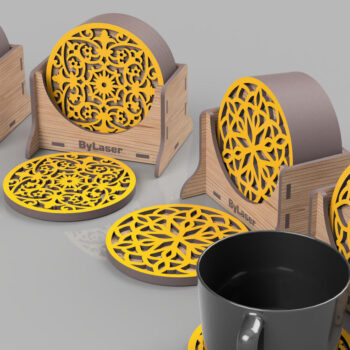 Intra απο ξύλο plywood  Χρώμα wenge 3mm-4mm πάχος - Διακοσμητικό κουτί σουβέρ κοπής με λέιζερ Δίασταση 90x90 cm INTRAFABR-114973066 - Image 5