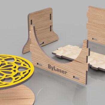 Intra απο ξύλο plywood  Χρώμα wenge 3mm-4mm πάχος - Διακοσμητικό κουτί σουβέρ κοπής με λέιζερ Δίασταση 90x90 cm INTRAFABR-114973066 - Image 6